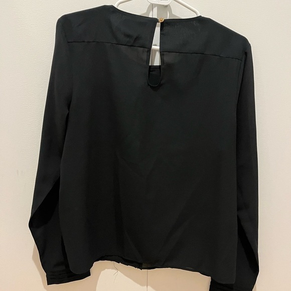 Castro sheer black top with front pleats - Picture 2 of 7